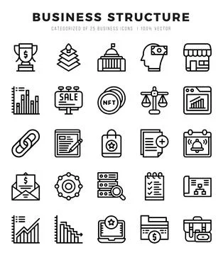 Business Structure elements. Lineal web icon set. Simple vector illustration. Stock Illustration