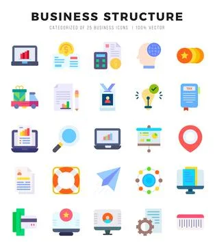Business Structure. Flat icons Pack. vector illustration. Stock Illustration
