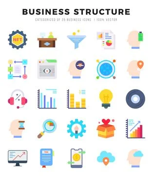Business Structure Flat icons. Vector Flat illustration. Stock Illustration