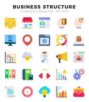 Business Structure Flat icons. Vector Flat illustration. Stock Illustration