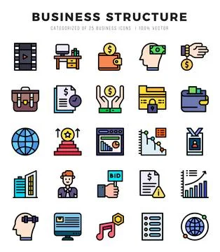 Business Structure Icon Bundle 25 Icons for Websites and Apps Stock-Illustration