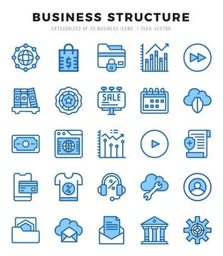 Business Structure Icon Bundle 25 Icons for Websites and Apps Stock Illustration