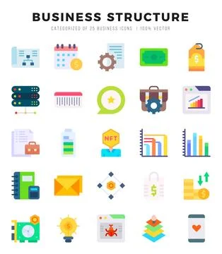 Business Structure icon pack for your website. mobile. presentation. and lo.. 스톡 일러스트