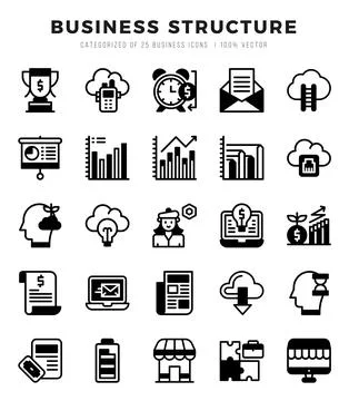 Business Structure icon pack for your website. mobile. presentation. and lo.. 스톡 일러스트