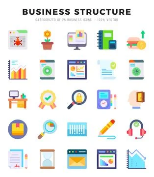 Business Structure icon pack for your website. mobile. presentation. and lo.. 스톡 일러스트