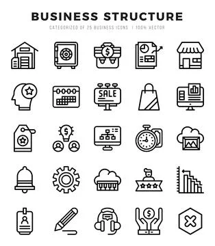 Business Structure icon pack for your website. mobile. presentation. and lo.. 스톡 일러스트