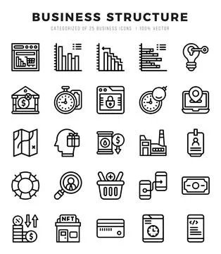 Business Structure icon pack for your website. mobile. presentation. and lo.. 스톡 일러스트