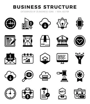 Business Structure icon pack for your website. mobile. presentation. and lo.. 스톡 일러스트