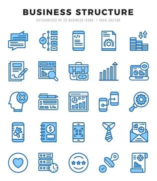 Business Structure icon pack for your website. mobile. presentation. and lo.. Illustrazione stock