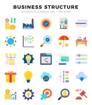 Business Structure icon pack for your website. mobile. presentation. and lo.. 스톡 일러스트