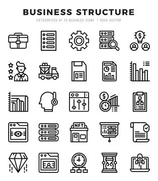 Business Structure icon pack for your website. mobile. presentation. and lo.. 스톡 일러스트