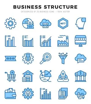 Business Structure Icons bundle. Two Color style Icons. Vector illustration. Stock Illustration