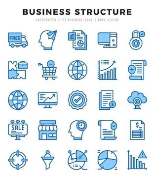 Business Structure Icons bundle. Two Color style Icons. Vector illustration. Stock Illustration