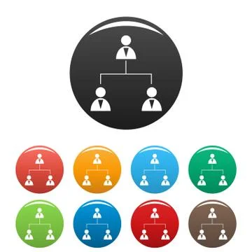 Business structure icons set vector 库存插图