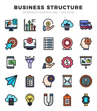 Business Structure icons set. Vector illustration. Stock Illustration
