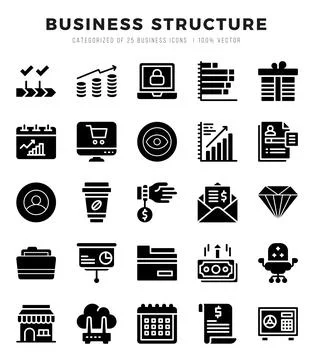 Business Structure icons set. Vector illustration. Stock Illustration