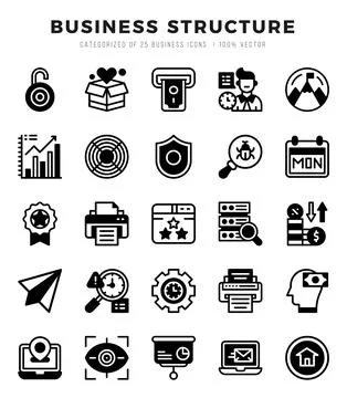 Business Structure icons set. Vector illustration. Stock Illustration