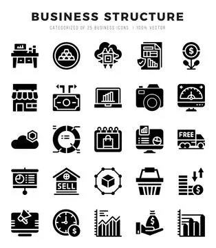 Business Structure icons set. Vector illustration. 스톡 일러스트
