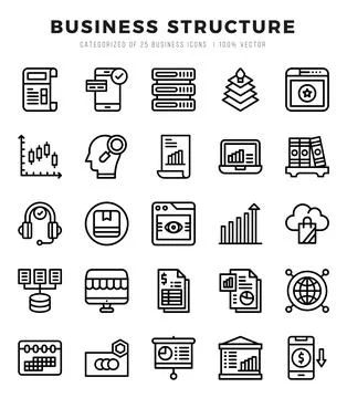 Business Structure icons set for website and mobile site and apps. 스톡 일러스트