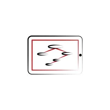 Business structure on the tablet 2 colored line icon. Simple colored element Ilustración de archivo