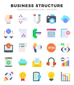 Business Structure web icons in Flat style. イラスト素材