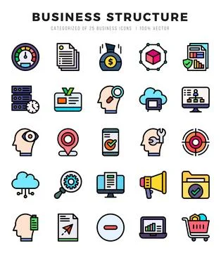 Business Structure web icons in Lineal Color style. 스톡 일러스트