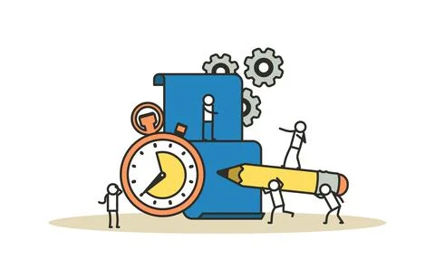 Business student plan work full time vector entrepreneurship service illustra Stock Illustration