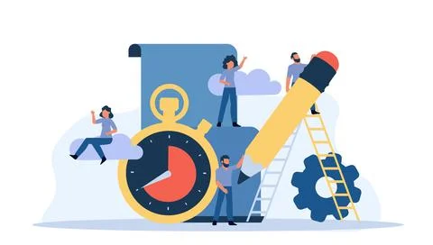 Business student plan work full time vector entrepreneurship service illust.. 库存插图