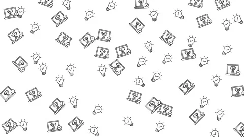 Business Success and Creative Idea Icon Pattern Video Background Stock Footage 346186183