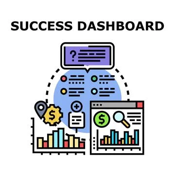 Business success dashboard developing effective data strategy 库存插图