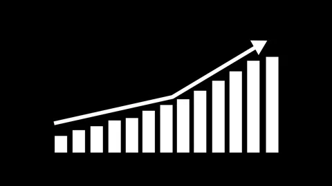 Business Success Graph Animation Featuring Rising Profit and Revenue Metrics Stock Footage 337011497