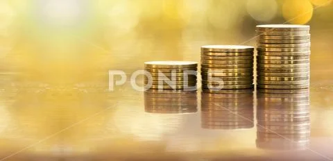 Business success - money coins Stock Photos