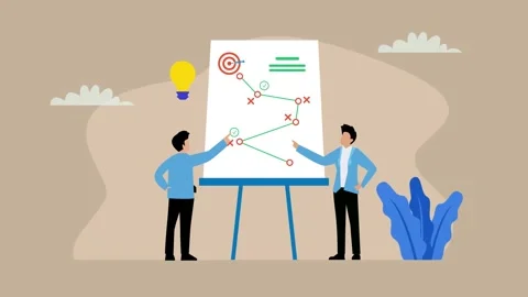 Business success plan to overcome difficulty or obstacle to reach goal or t.. Vidéo 302533961
