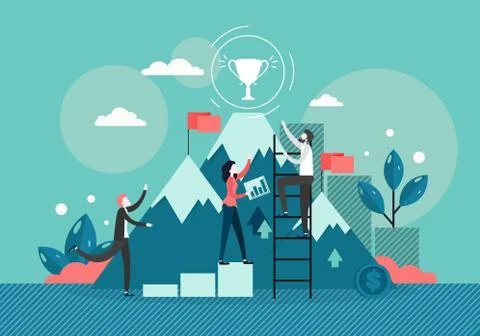 Business success, vector flat style design illustration Stock Illustration