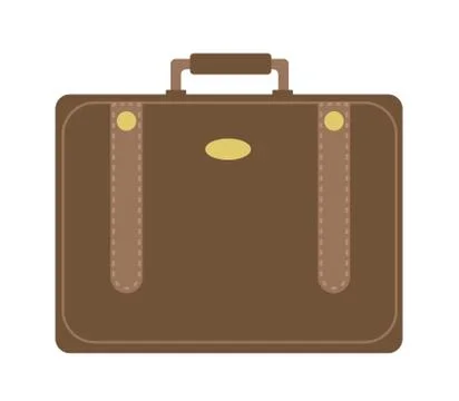 Business suitcase icon flat style. Portmanteau isolated on a white background Stock Illustration