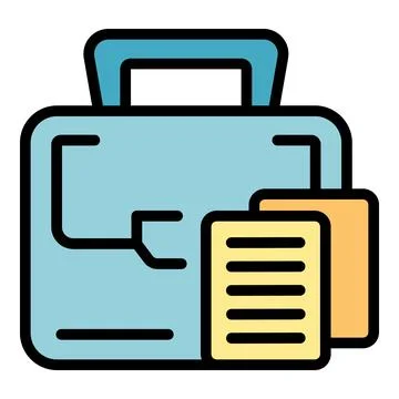 Business suitcase icon vector flat Stockillustratie
