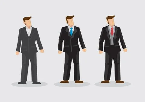 Business Suits for Men Vector Characters Illustration 스톡 일러스트