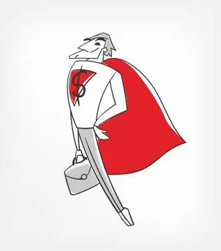 Business super man vector character illustration clip art Stock Illustration