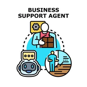 Business support agent offering comprehensive customer service Stock Illustration