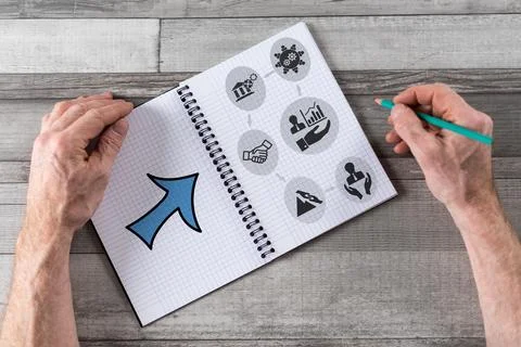 Business support concept on a notepad Foto stock
