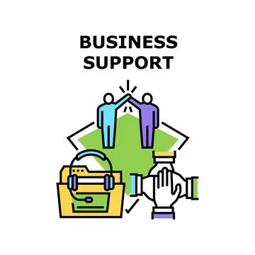 Business Support Vector Concept Color Illustration Stock Illustration