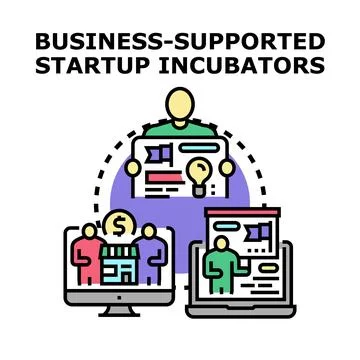 Business supporting startup incubators and new ventures Stock Illustration