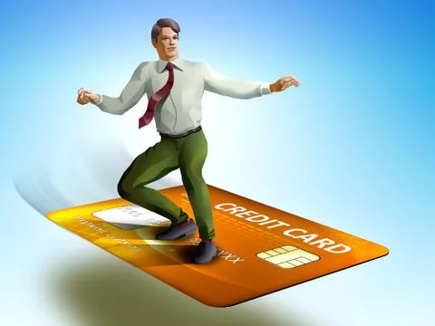 Business surfing Stockillustratie