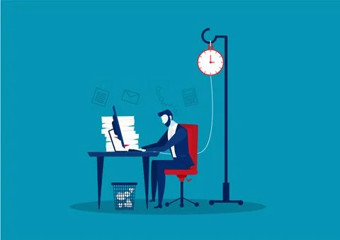 Business on table hard work concept vector Stock Illustration