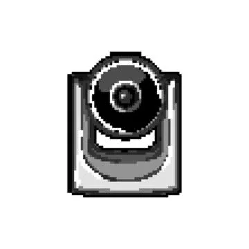 Business table web camera pixel art vector illustration 스톡 일러스트