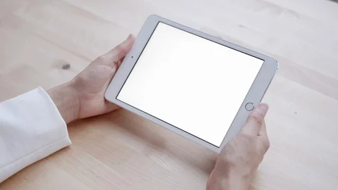 Business Tablet Computer in Hands of Young Woman, Business Woman and Technology Video stock 99232482