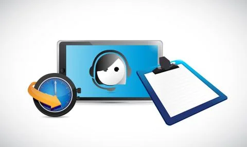 Business tablet concept customer support Stock Illustration