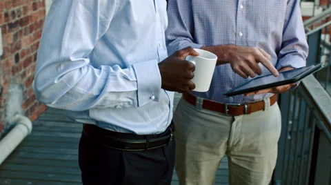 Business tablet discussion Stock Footage 53082237