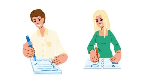 Business taking notes vector Stock Illustration