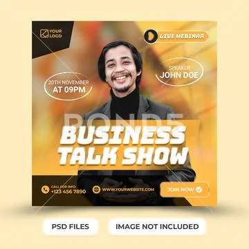 Business talk show promotion for social media instagram post template PSD Template